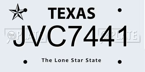 JVC7441 Texas License Plate