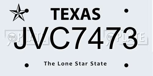 JVC7473 Texas License Plate