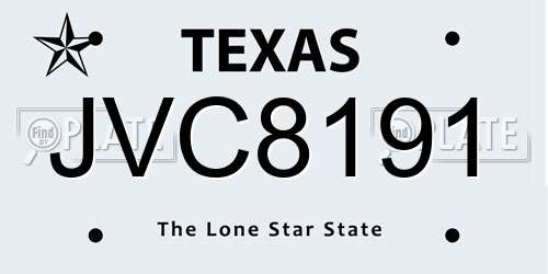 JVC8191 Texas License Plate