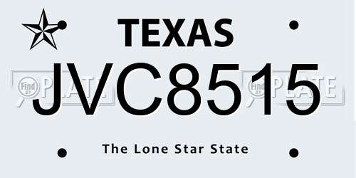 JVC8515 Texas License Plate