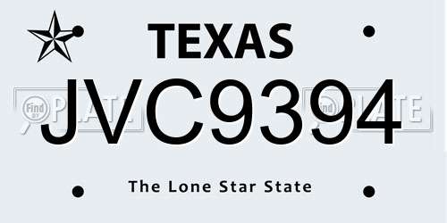 JVC9394 Texas License Plate