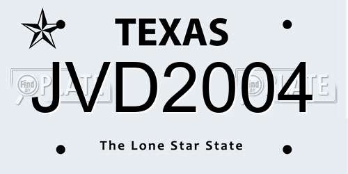 JVD2004 Texas License Plate
