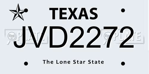 JVD2272 Texas License Plate