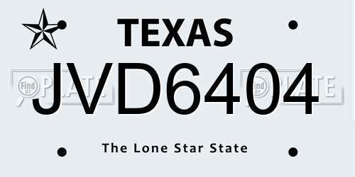 JVD6404 Texas License Plate