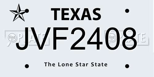 JVF2408 Texas License Plate