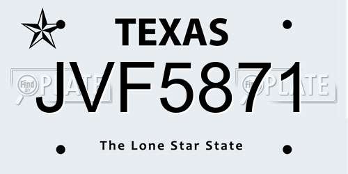 JVF5871 Texas License Plate