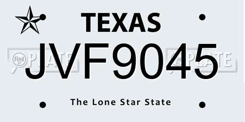 JVF9045 Texas License Plate