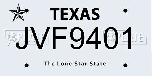 JVF9401 Texas License Plate