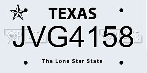 JVG4158 Texas License Plate