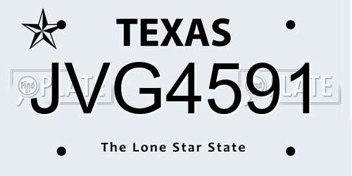 JVG4591 Texas License Plate