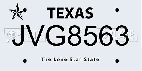 JVG8563 Texas License Plate