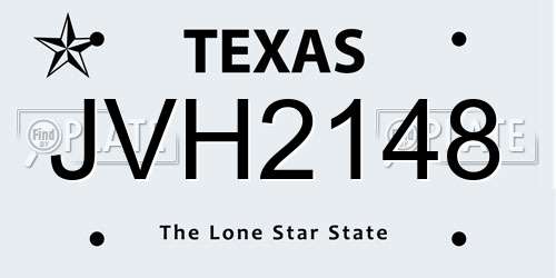 JVH2148 Texas License Plate