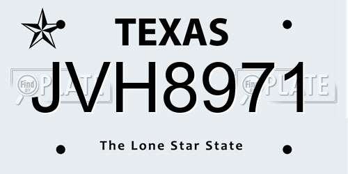 JVH8971 Texas License Plate