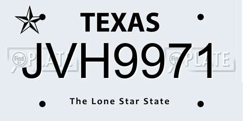 JVH9971 Texas License Plate