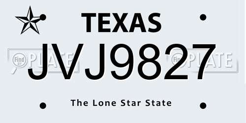 JVJ9827 Texas License Plate