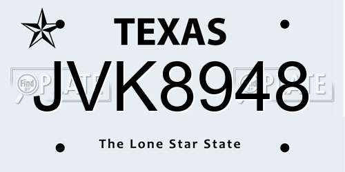 JVK8948 Texas License Plate