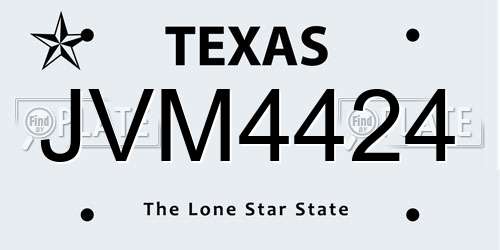 JVM4424 Texas License Plate