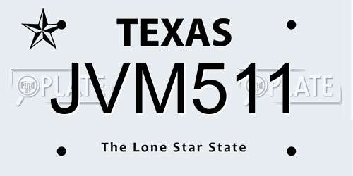 JVM511 Texas License Plate