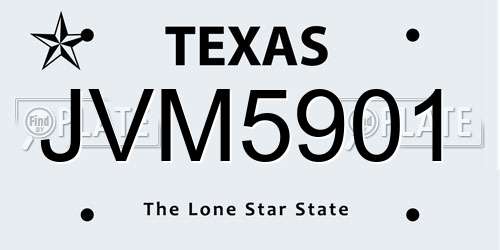 JVM5901 Texas License Plate