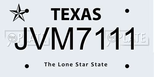 JVM7111 Texas License Plate