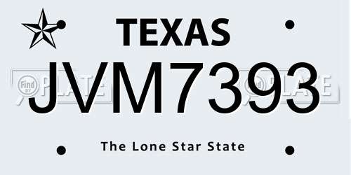JVM7393 Texas License Plate