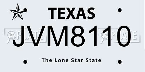 JVM8110 Texas License Plate