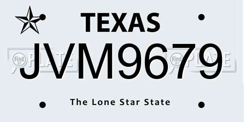 JVM9679 Texas License Plate