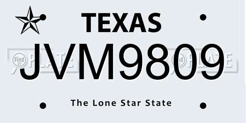 JVM9809 Texas License Plate