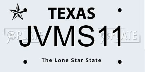 JVMS11 Texas License Plate
