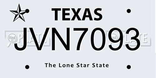 JVN7093 Texas License Plate