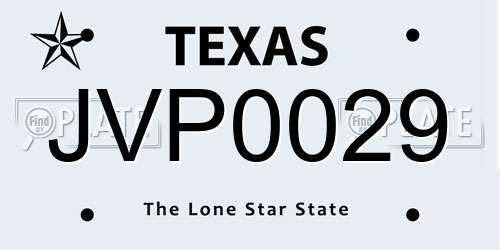 JVP0029 Texas License Plate