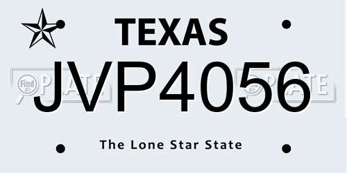 JVP4056 Texas License Plate