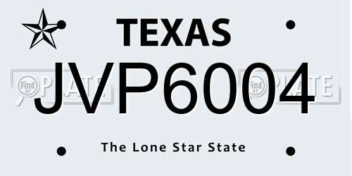 JVP6004 Texas License Plate