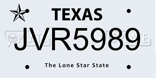 JVR5989 Texas License Plate