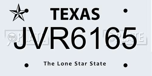 JVR6165 Texas License Plate