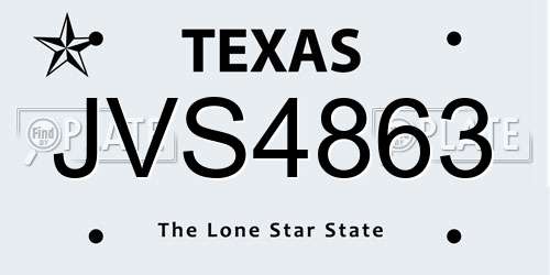 JVS4863 Texas License Plate