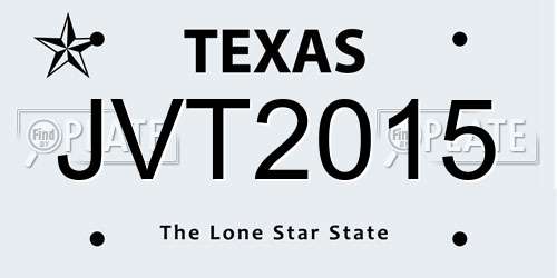JVT2015 Texas License Plate