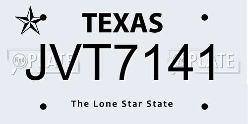 JVT7141 Texas License Plate