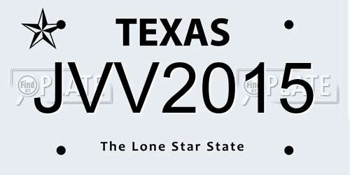 JVV2015 Texas License Plate