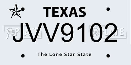JVV9102 Texas License Plate