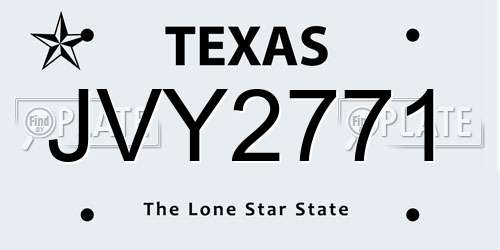 JVY2771 Texas License Plate