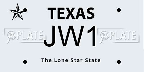 JW1 Texas License Plate