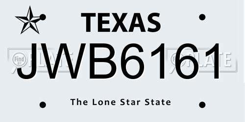 JWB6161 Texas License Plate