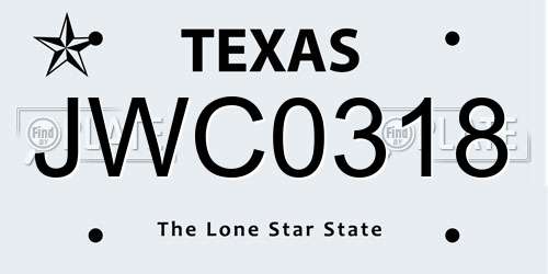 JWC0318 Texas License Plate