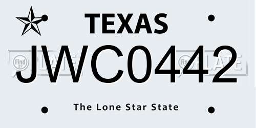 JWC0442 Texas License Plate