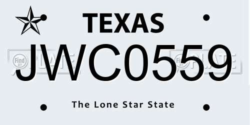 JWC0559 Texas License Plate