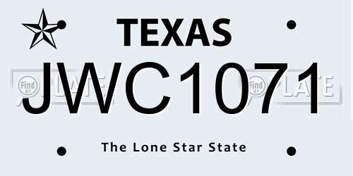 JWC1071 Texas License Plate