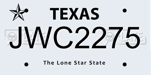 JWC2275 Texas License Plate