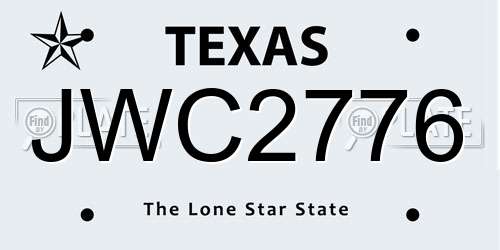 JWC2776 Texas License Plate