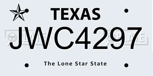 JWC4297 Texas License Plate
